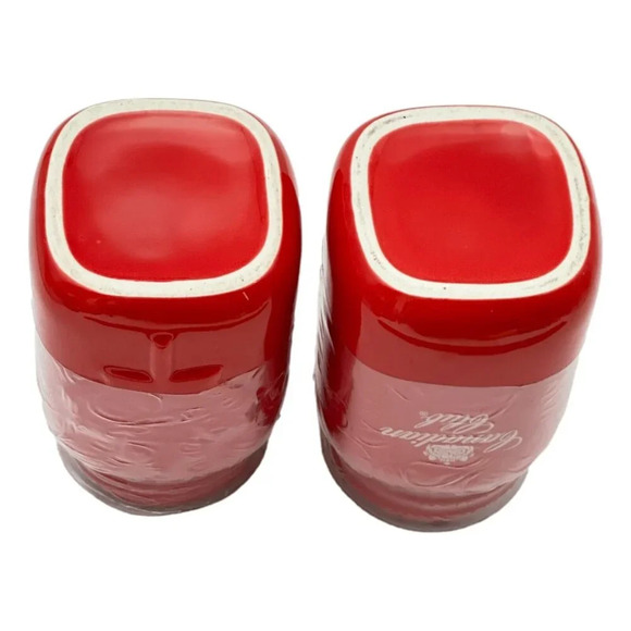 Canadian Club Ceramic Jar Lot 2 Whisky Red Maple Leaf Mason Jar Promo New - Picture 5 of 7